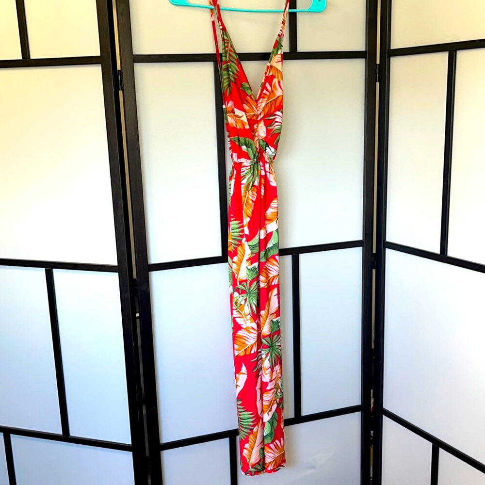 Summery red maxi dress